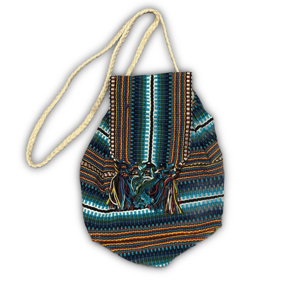 Boho Chic Woven Drawstring Backpack - image 1